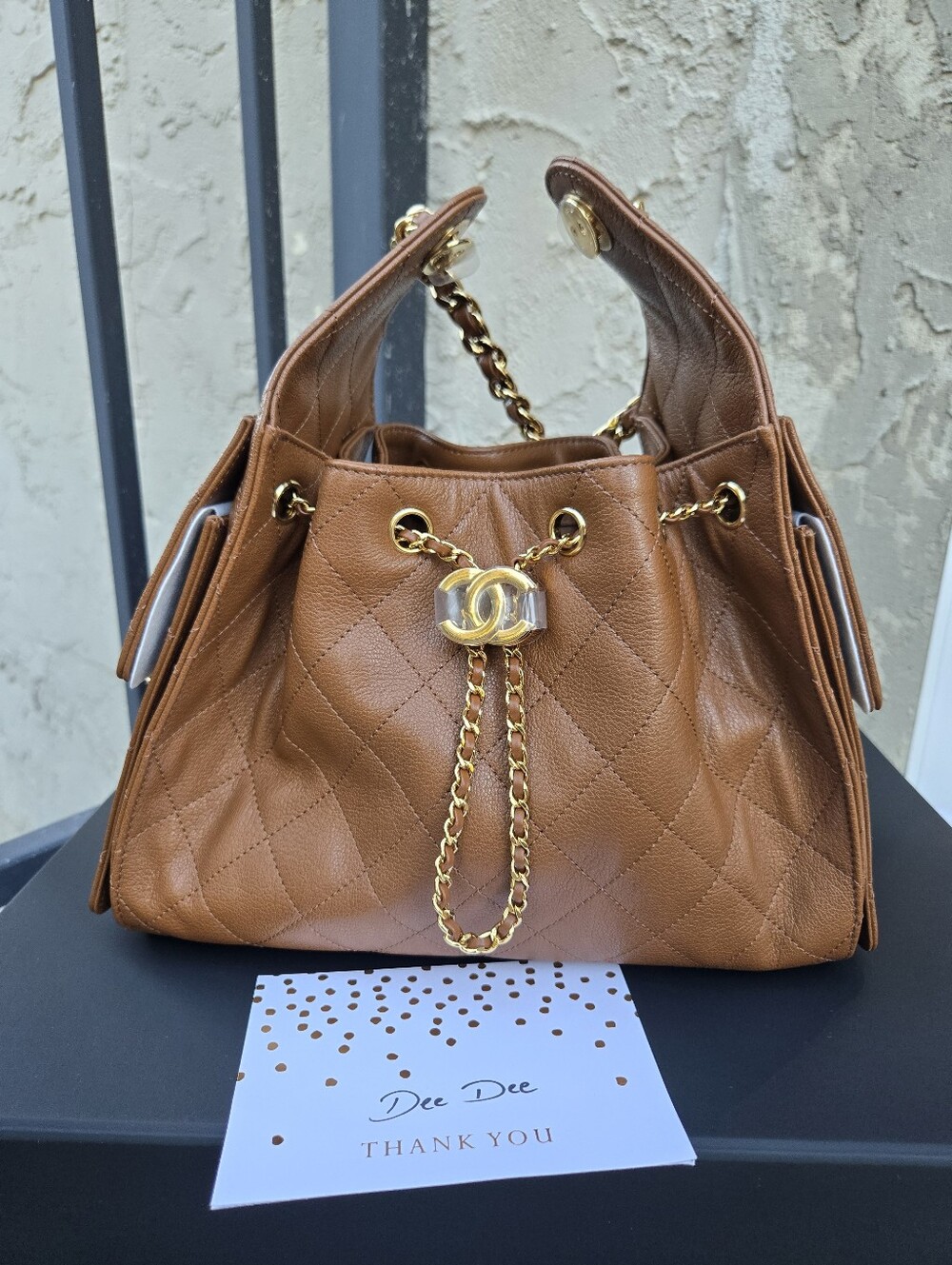 CHANEL 26A Small 25 in Caviar Caramel.